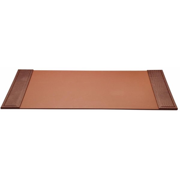 Made-To-Order Crocodile Embossed Leather 34x20 Desk Pad with Side Rails MA263671